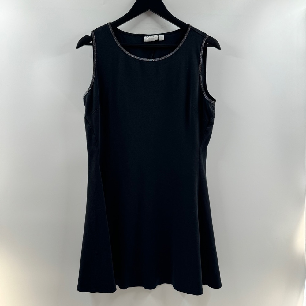 New York & Company Black A-Line Dress with Metallic Detail – Women’s XL
